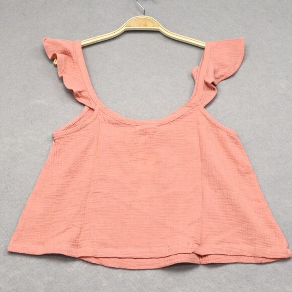 NWT Marine Layer Jude Flutter Sleeve Tank M Rosette 100% Cotton Gauzy Beach Boho - Picture 6 of 10